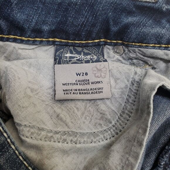 Silver Jeans Womens 28 Mckenzie Crop Mid Rise Dark Wash Thick Stitch Flap Pocket - Picture 15 of 16